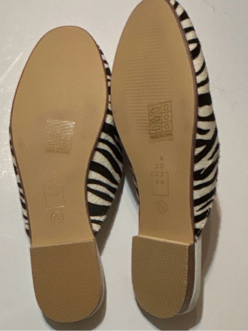 ShuShop Zebra Print Slip-On Mules with Gold Bit - Black & White - Picture 3 of 6